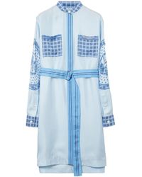 Burberry - Printed Silk Shirt Dress - Lyst