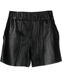RED Valentino - Elasticated Waist Leather Mini Shorts - Lyst