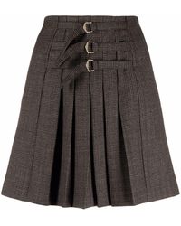 Sandro Wool Rebeca Pleated Mini Skirt in Black | Lyst