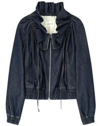 Dries Van Noten - Ruffled Denim Jacket - Lyst