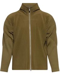 Homme Plissé Issey Miyake - Zip-Up Jacket With Ribbed Texture - Lyst