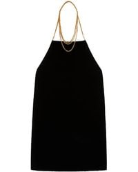 Palm Angels - Chain-Embellished Velvet Halterneck Dress - Lyst