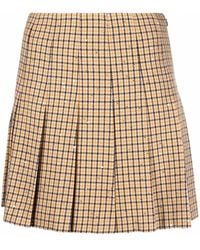 Alessandra Rich - Pleated Houndstooth Mini Skirt - Lyst