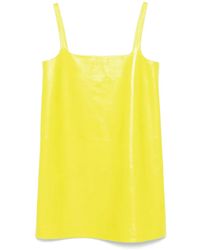 Gucci - Shiny Leather Mini A-Line Dress - Lyst