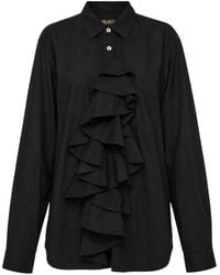 COMME DES GARÇON BLACK - Ruffled Long-Sleeve Shirt - Lyst