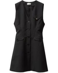 Versace - Button V-Neck Dress - Lyst
