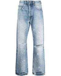 Palm Angels - Gerade Jeans mit Farbklecks-Print - Lyst