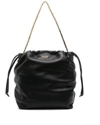 Moschino - Shopper Logo-appliqué Leather Shoulder Bag - Lyst