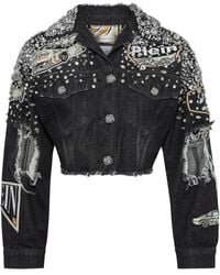 Philipp Plein - Giacca Denim Con Decorazione - Lyst