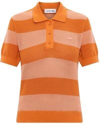 Lacoste - Polo En Maille À Rayures - Lyst