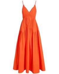 Proenza Schouler - Michelyn Gathered-Poplin Maxi Dress - Lyst