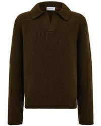 Ferragamo - Knitted Sweater With Polo Collar - Lyst