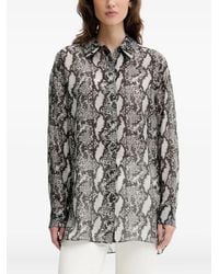 IRO - ALOUNE Hemd mit Schlangenleder-Print - Lyst