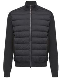 Moncler - Wool & Cashmere Blend Padded Zip-Up Cardigan - Lyst