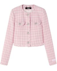 Versace - Medusa Head-buttons Checked Cropped Jacket - Lyst