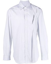 Y. Project - Logo-embroidered Pinched Cotton Shirt - Lyst