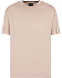 Emporio Armani - T-shirt en coton à bandes logo - Lyst