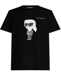 KARL LAGERFELD - Ikon Aquarelle Printed T-Shirt - Lyst