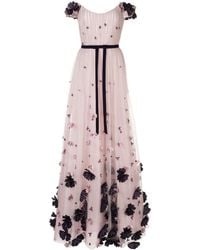 Marchesa notte Avondjurk Met Bloemenprint - Roze