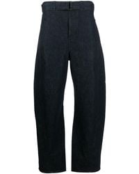 Lemaire - Belted Straight-leg Trousers - Lyst
