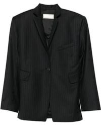 Litkovskaya - Blazer Met Gedraaid Detail En Krijtstreep - Lyst