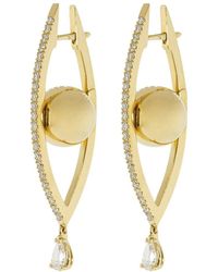 CADAR - 18kt Yellow Gold Reflections Medium Diamond Hoop Earrings - Lyst