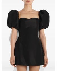 POST MERIDIEM - Puff-Sleeve Bow Mini Dress - Lyst