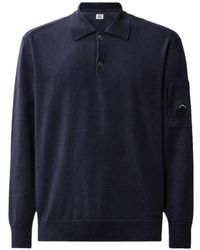 C.P. Company - Extrafine Merino Wool Lens Polo Sweater - Lyst