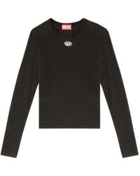 DIESEL - T-Shirt Met Logodetail En Lange Mouwen - Lyst