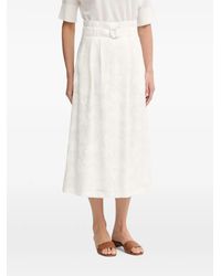 MARC AUREL - Belted Jacquard-Pattern Midi A-Line Skirt - Lyst