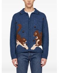 BAZISZT - Squirrel-Intarsia Button-Up Cardigan - Lyst