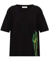 Akep - Embroidered-Detail Cotton T-Shirt - Lyst
