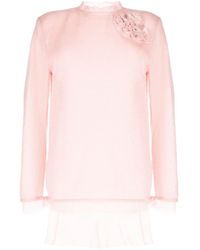 Ermanno Scervino - Floral-appliqué Silk Knitted Top - Lyst