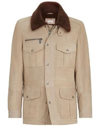 Brunello Cucinelli - Waxed Shearling Safari Jacket - Lyst