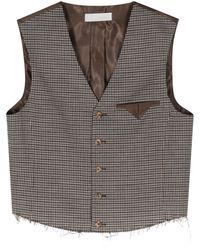 Our Legacy - Frayed-hem Checked Waistcoat - Lyst