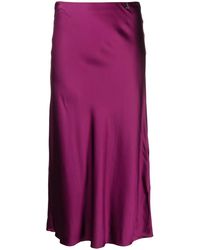 Patrizia Pepe - High-Waisted Satin Midi Skirt - Lyst