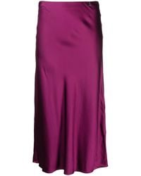 Patrizia Pepe - High-Waisted Satin Midi Skirt - Lyst