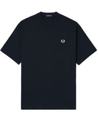 Fred Perry - Camiseta de algodón con logo bordado - Lyst