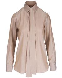 Kiton - Pinstripe-Pattern Blouse - Lyst