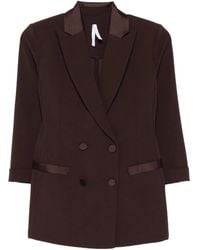 Imperial - Double-Breasted Satin-Trimmed Blazer - Lyst
