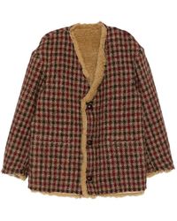 R13 - Reversible Check-Pattern Coats - Lyst