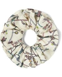 Versace - Printed Silk Twill Scrunchie - Lyst