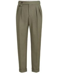 Brunello Cucinelli - Virgin-Wool Diagonal Trousers With Reversed Double-Pleats And Waist-Tabs - Lyst