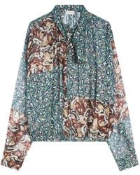 Dries Van Noten - Abstract-Print Silk Blouse - Lyst