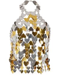 Rabanne - Heart Chainmail Top Silver/gold - Lyst