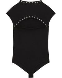 Patrizia Pepe - Embellished-Neck Bodysuit - Lyst