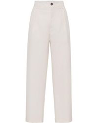 Brunello Cucinelli - Pleated Chino Trousers - Lyst