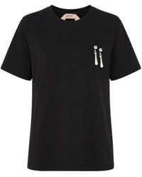 N°21 - Embellished Cotton T-Shirt - Lyst