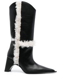 Coperni - 85mm Shearling-detail Leather Boots - Lyst
