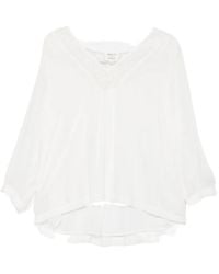 MAISON 123 - Broderie-Anglaise V-Neck Blouse - Lyst